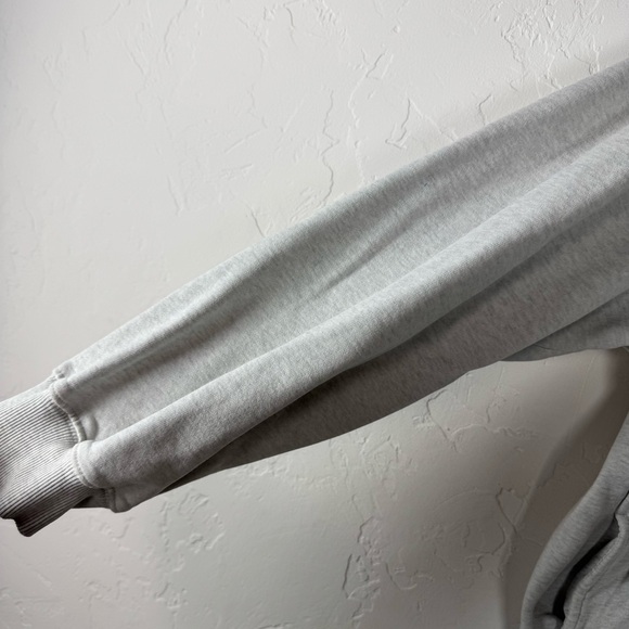 Aritzia TNA Cozy Fleece Mega Pullover Sweatshirt Sweater Heather Grey Light Knit - Picture 3 of 14